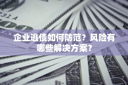 武汉企业逃债如何防范？风险有哪些解决方案？