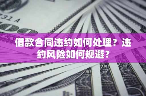 武汉借款合同违约如何处理？违约风险如何规避？