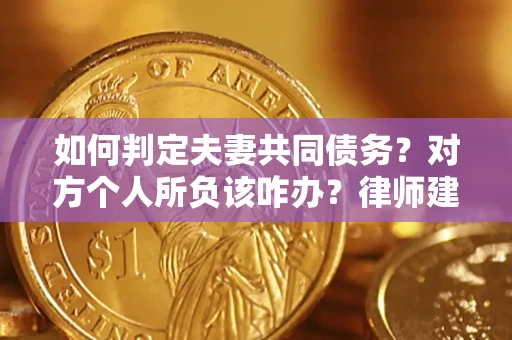 武汉如何判定夫妻共同债务？对方个人所负该咋办？律师建议