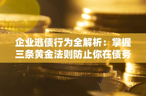 武汉企业逃债行为全解析：掌握三条黄金法则防止你在债务乱局中“踩雷”